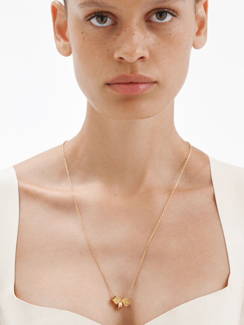 80 cm rolo chain made of 925 silver plated in 18K gold image number 5