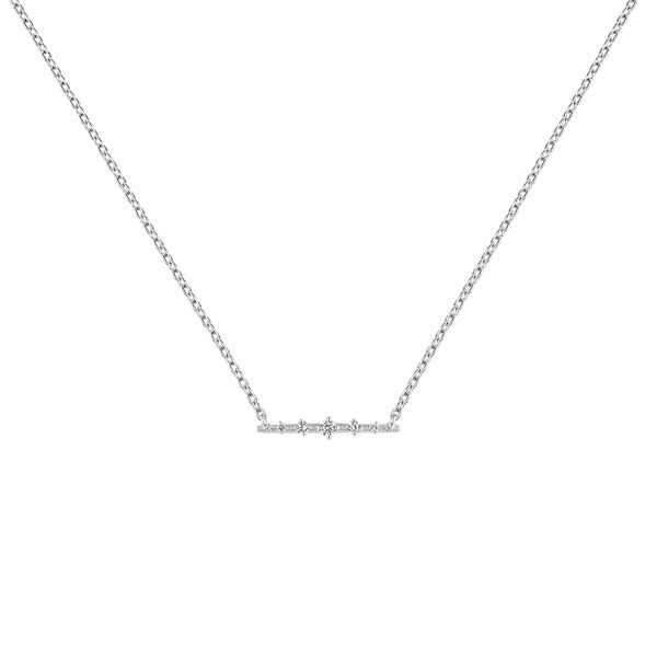 Silver sapphire and diamond bar necklace, J04814-01-GD-GS,hi-res
