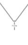 Silver cross charm necklace , J04862-01