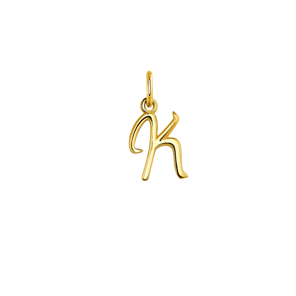 Gold-plated silver K initial charm  , J03932-02-K, hi-res