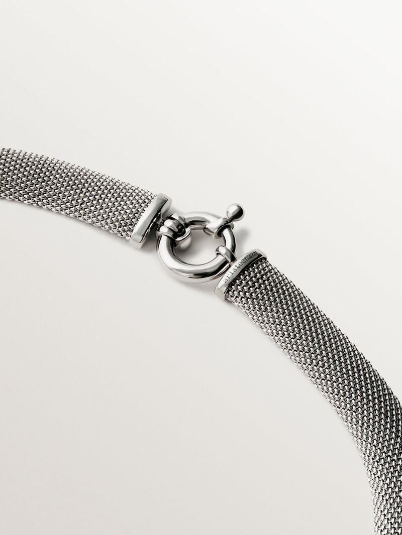 Rigid 925 silver pendant with mesh image number 4