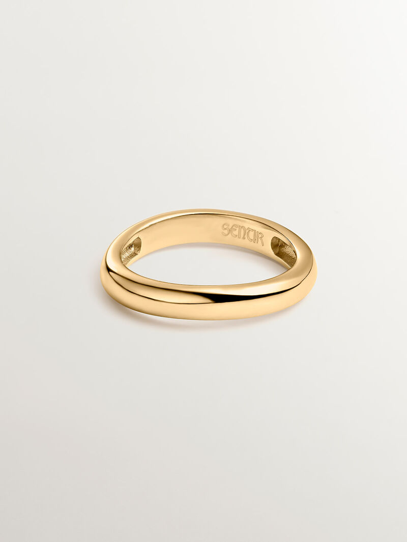 Smooth 925 silver ring bathed in 18K yellow gold image number 2