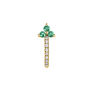 9K gold three emerald solitaire hoop earring, J04071-02-EM-H