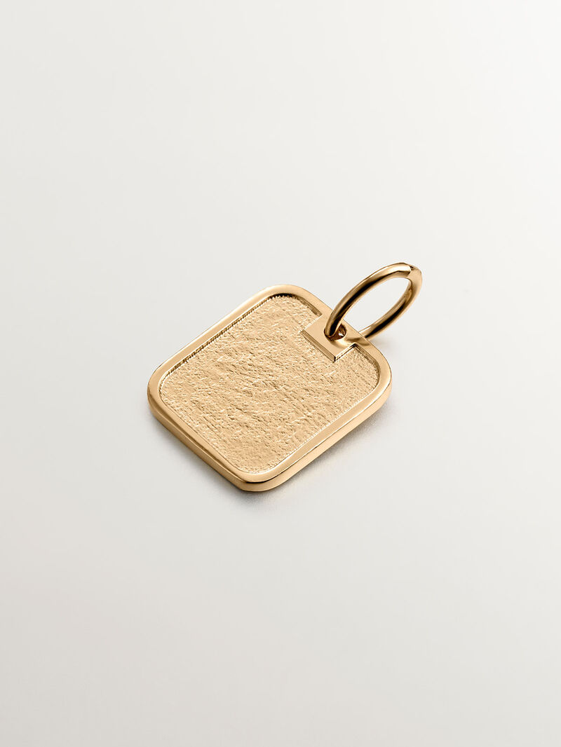 925 silver charm bathed in 18k yellow gold with number 10 image number 2