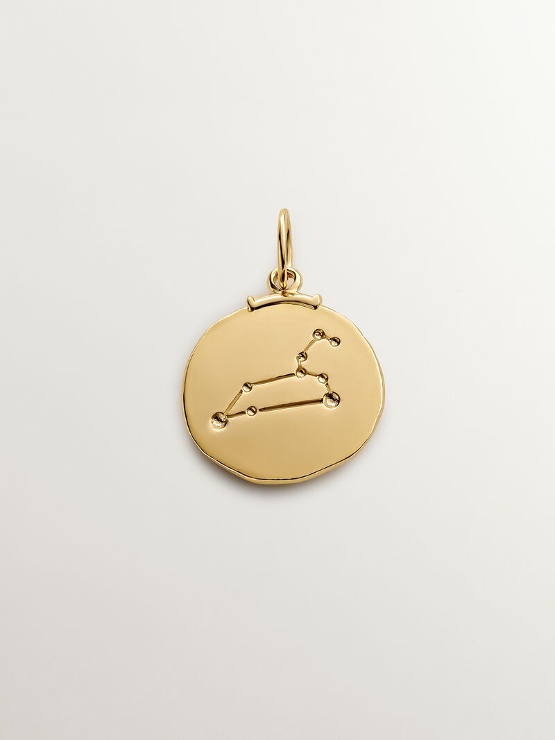 925 Silver Leo Charm bathed in 18K yellow gold image number 2