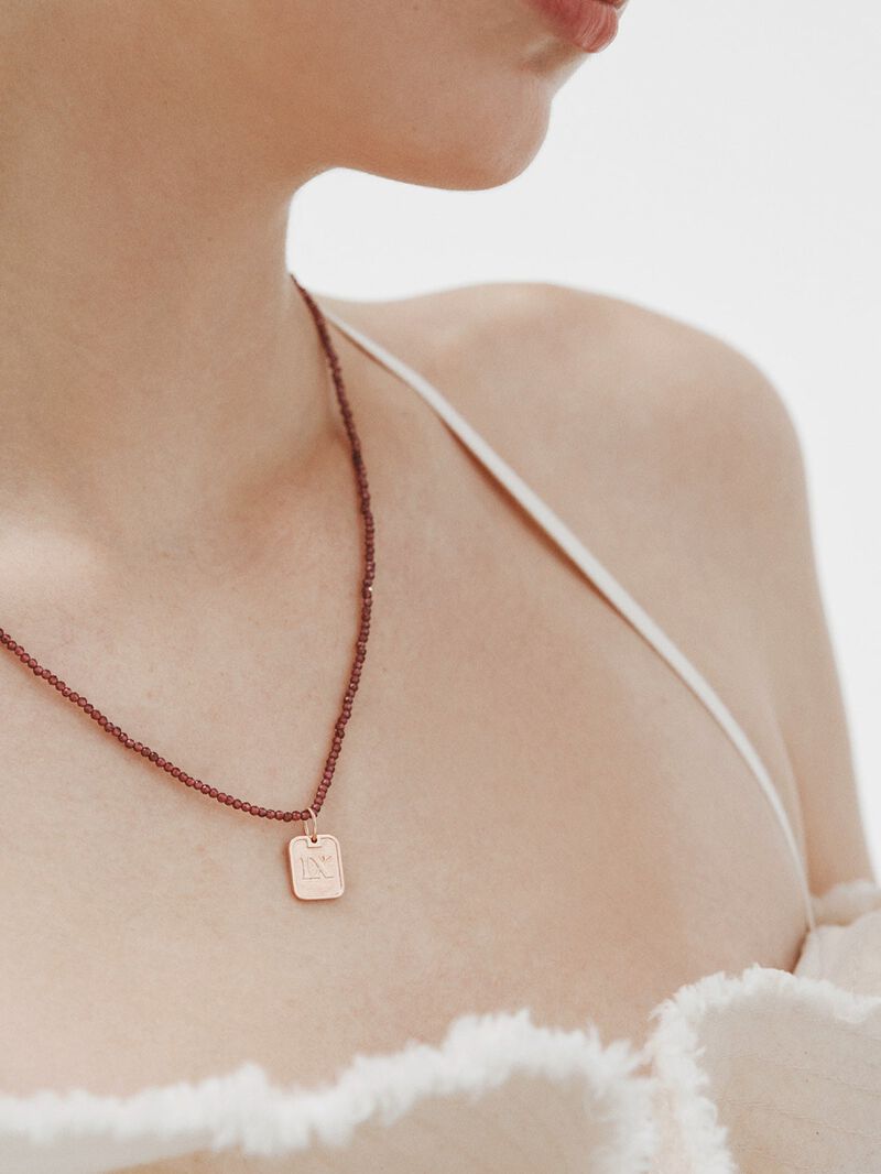 925 silver charm bathed in 18k rose gold with number 9 image number 1