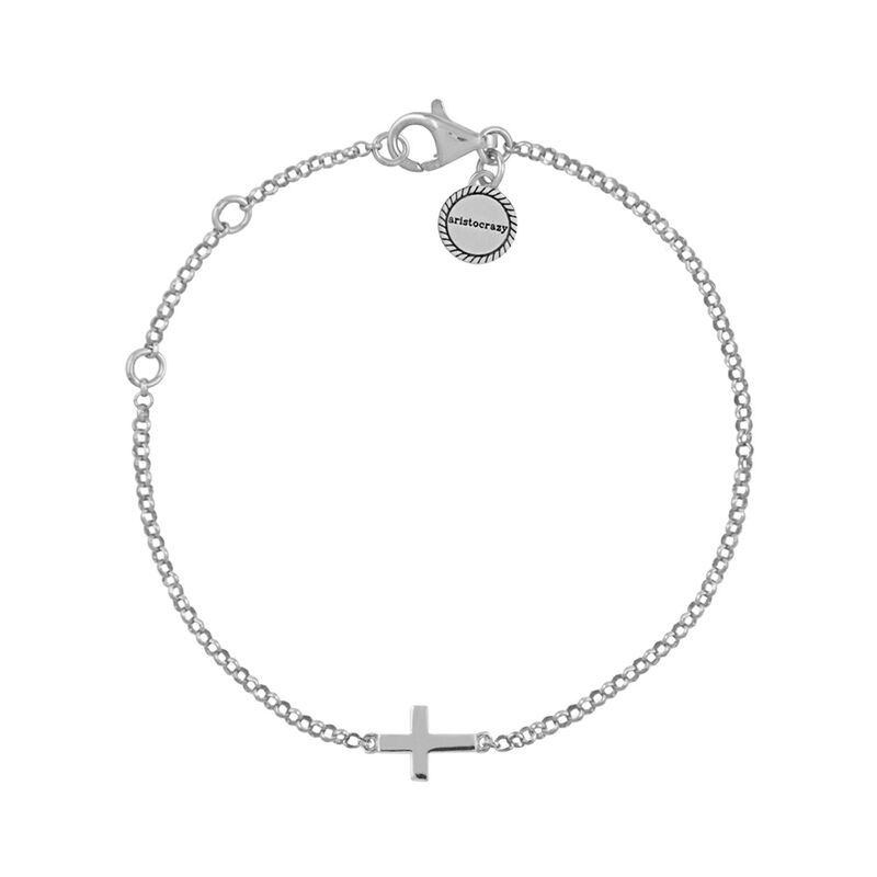 Silver cross bracelet , J00871-01, hi-res