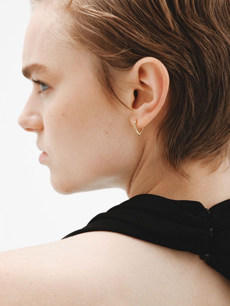 Drop-shaped earrings made of 925 silver coated in 18K yellow gold image number 2