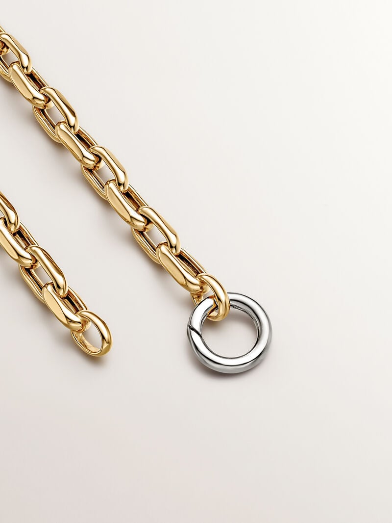 925 Silver Forza link necklace bathed in 18K yellow gold 45cm image number 4