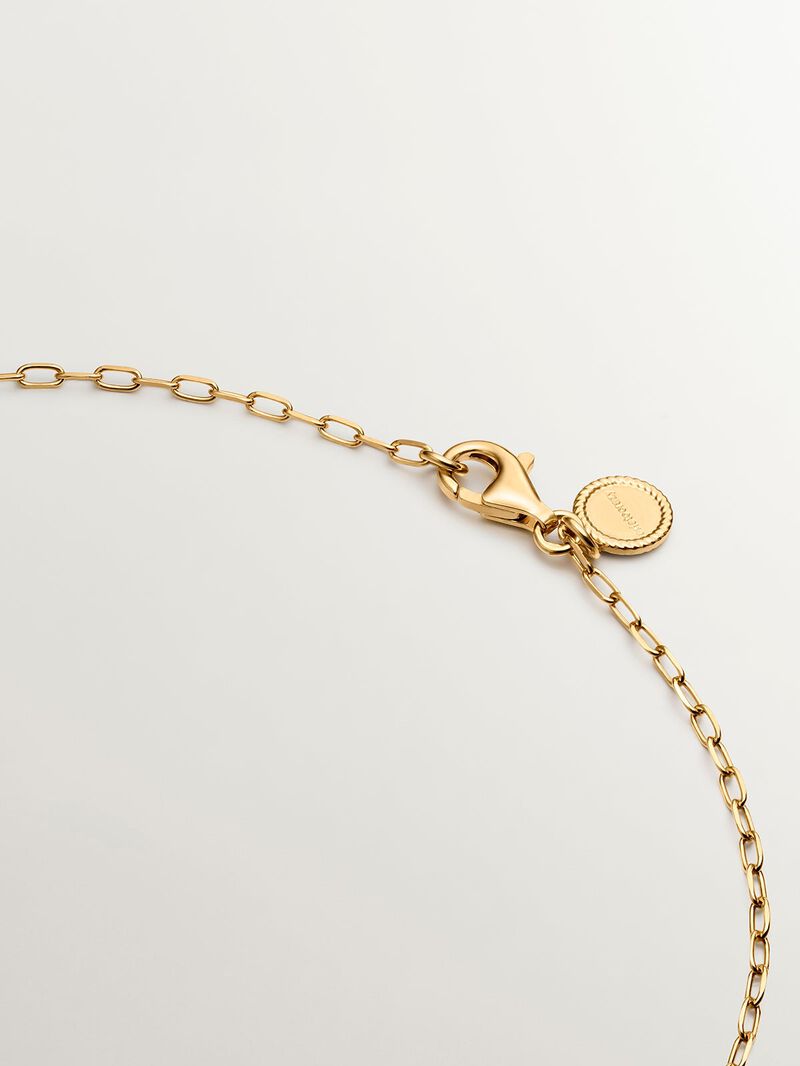 925 Silver Silver Link Collar in 18k yellow gold with a heart image number 6