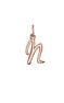 Rose gold-plated silver N initial charm  , J03932-03-N