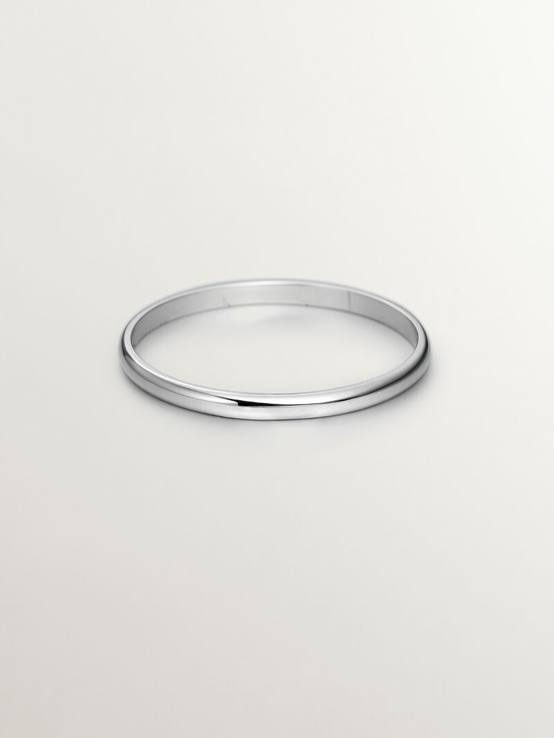 1.70mm half round white gold wedding ring image number 1