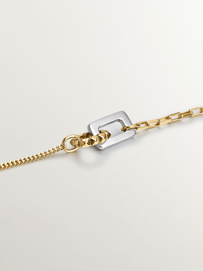 925 Silver bracelet and 925 silver coated in 18K yellow gold. image number 6
