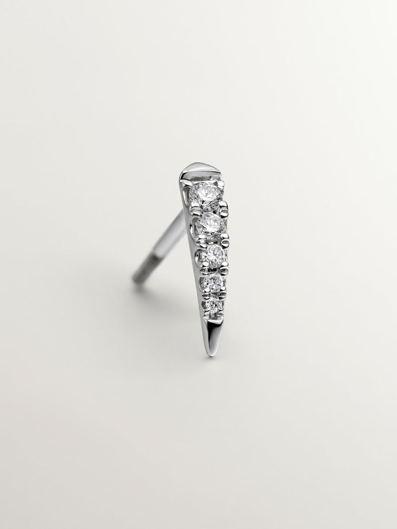 18K white gold single earring with diamonds image number 4