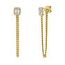 Gold-plated silver topaz chain earring, J04925-02-WT