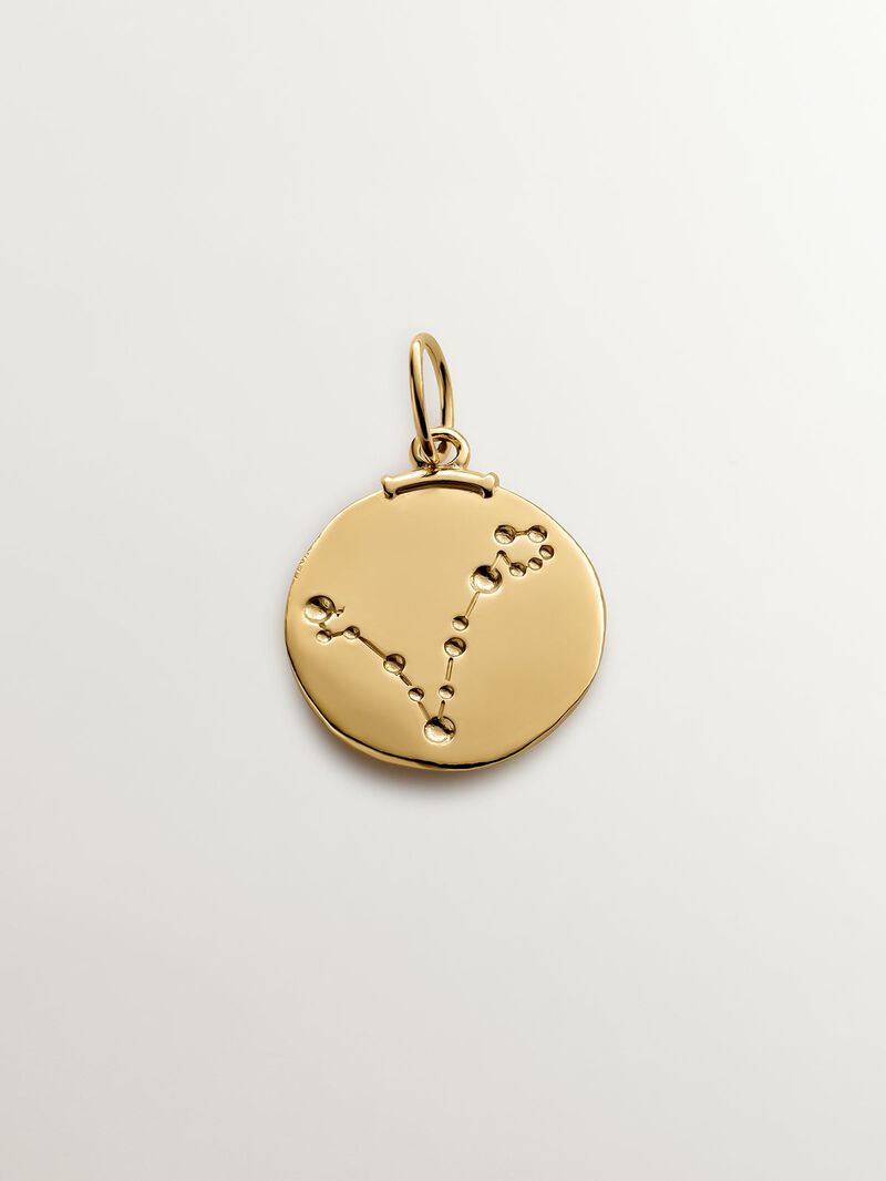Pisces Charm made from 925 silver bathed in 18K yellow gold. image number 2