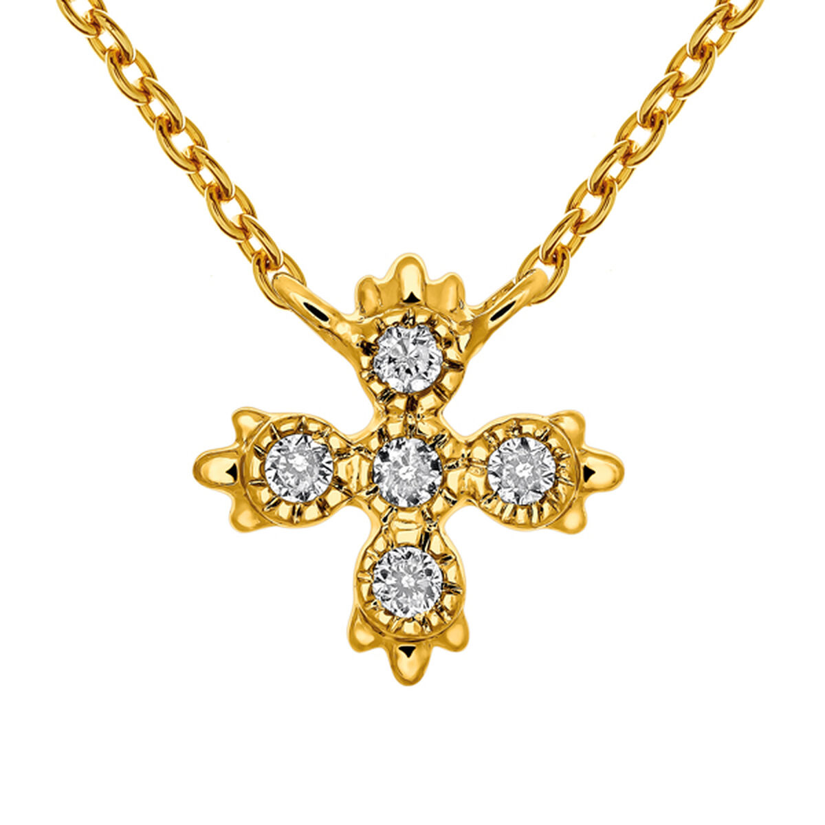 Gold necklace five diamonds 0.03 ct , J03396-02, mainproduct