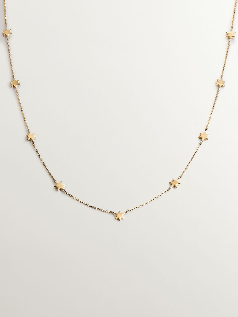 9K Yellow Gold Necklace with Stars image number 0