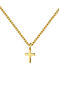 Gold-plated silver necklace with cross charm , J04862-02