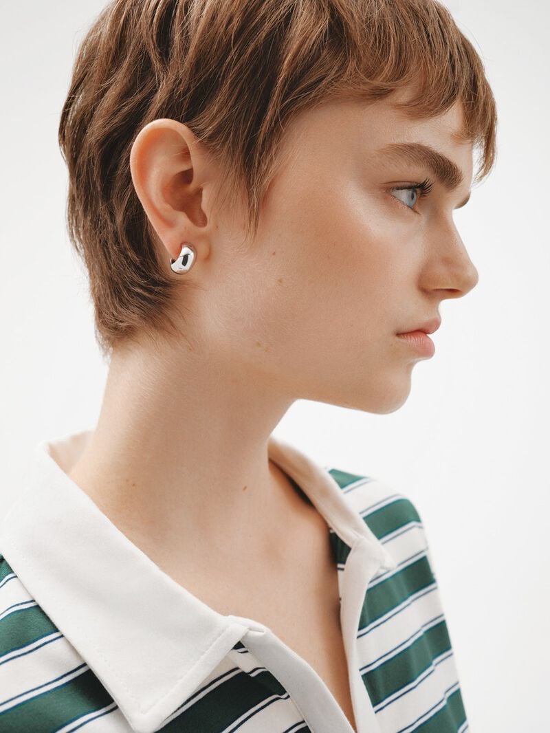 Small 925 silver hoop earrings image number 1