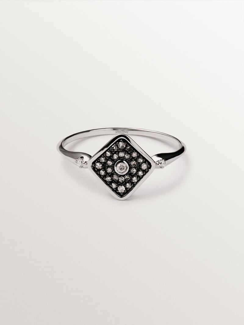 9K white gold diamond ring image number 2