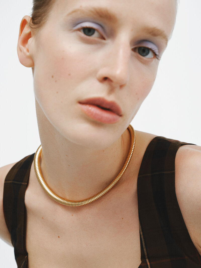 18K yellow gold plated 925 silver tumbagas necklace image number 1