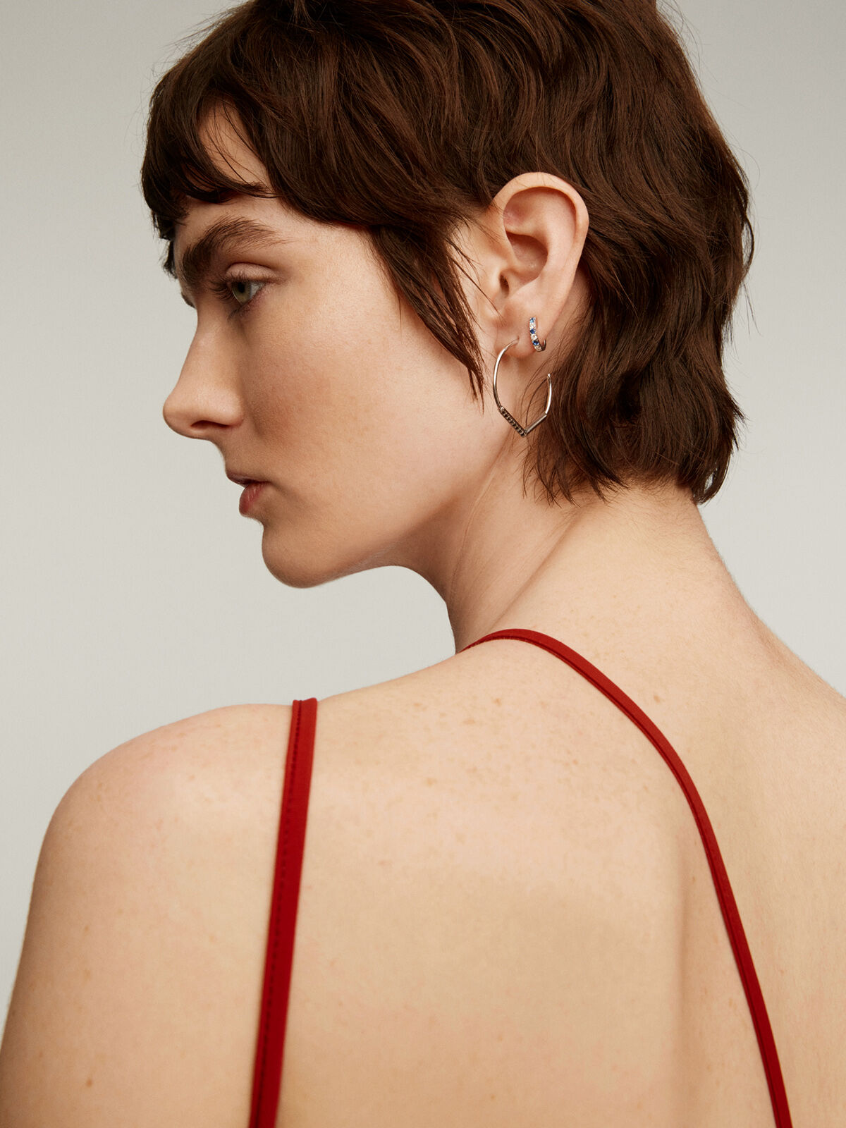 V shaped hoop earrings cheap