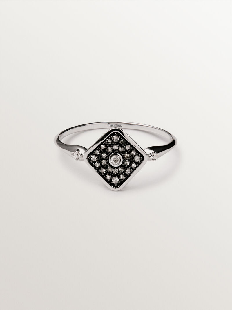 9K white gold diamond ring image number 2