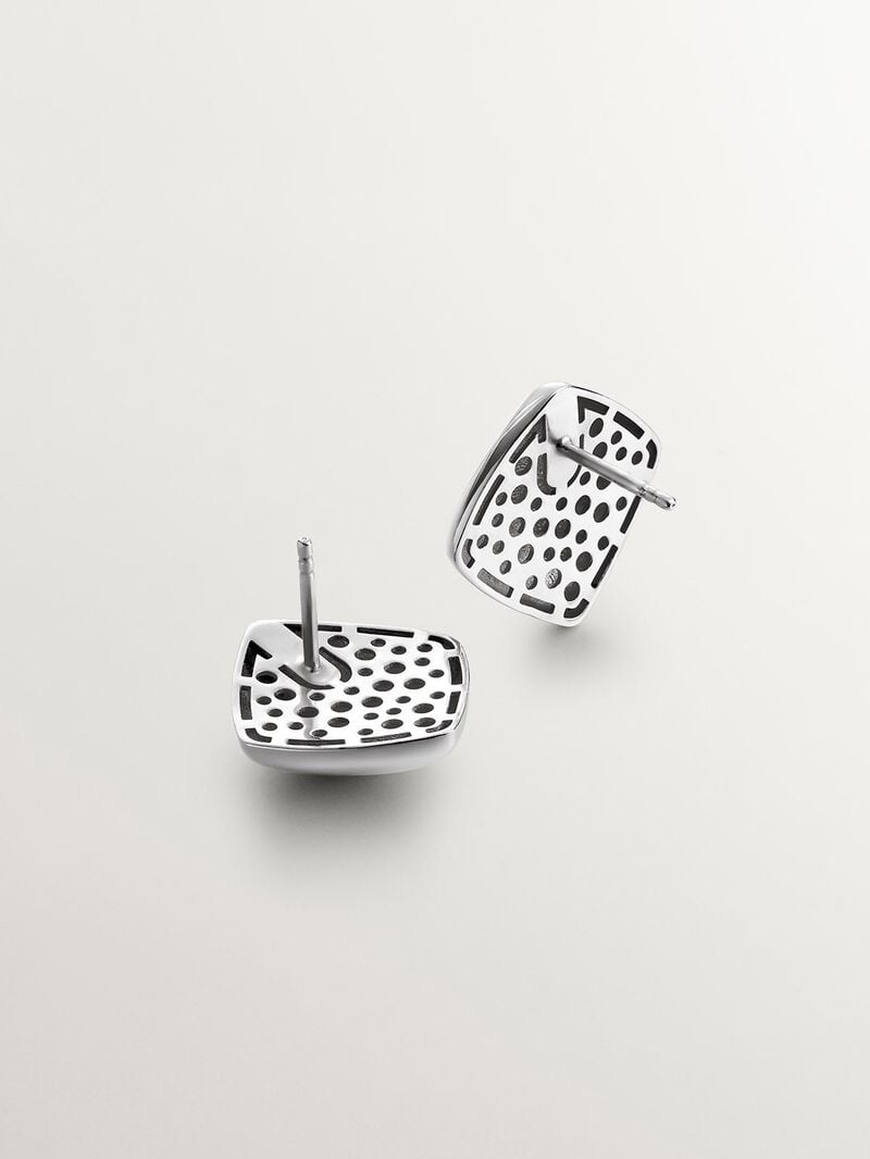 925 silver earrings with square shape image number 6