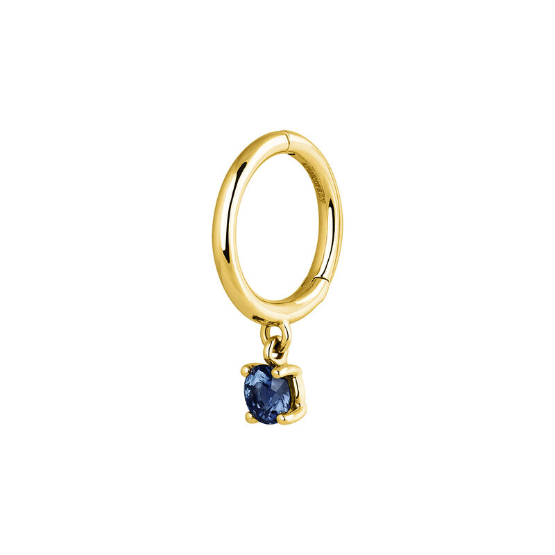 Hoop earring sapphire gold , J04074-02-BS-H, hi-res