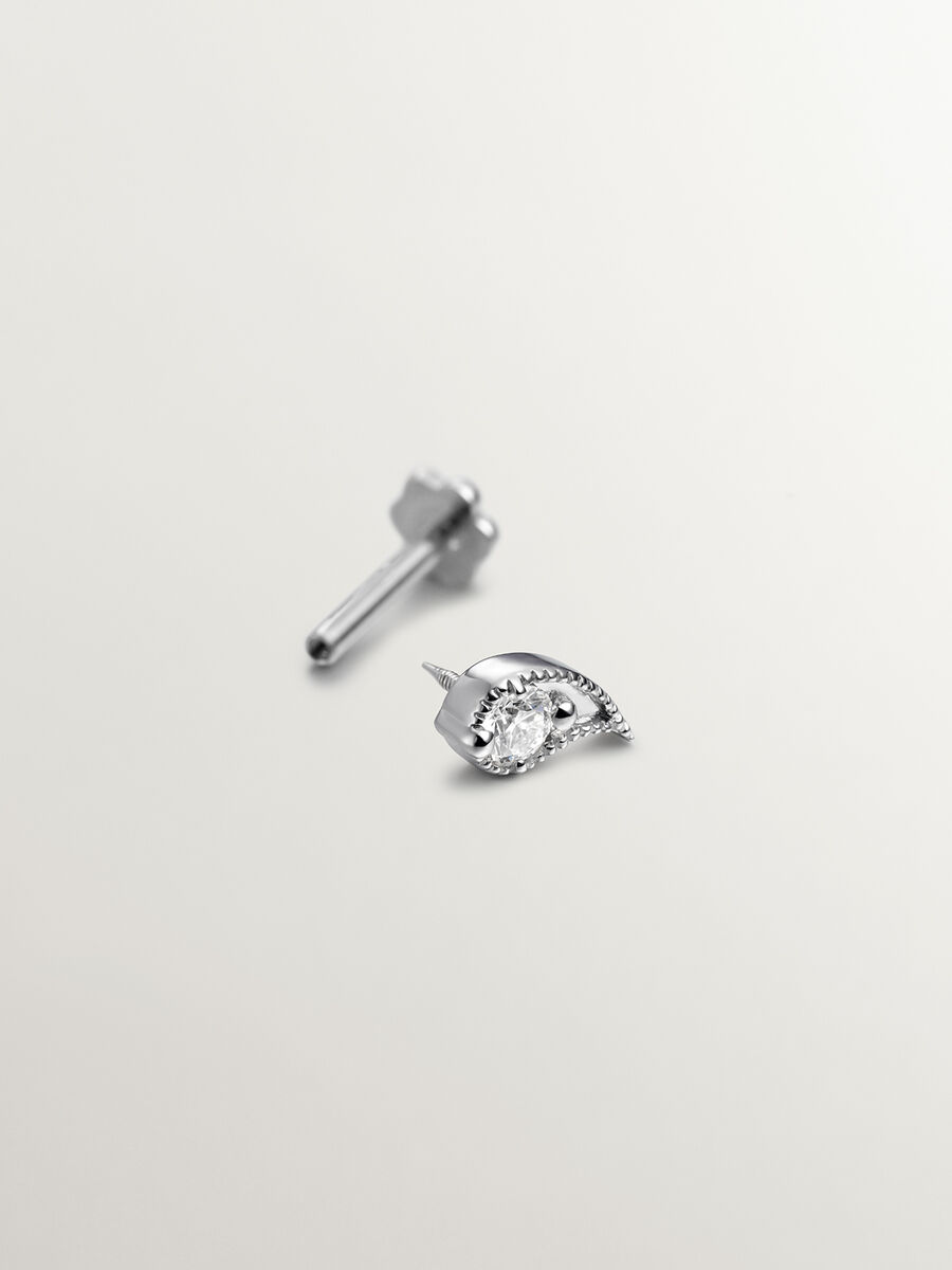 Piercing lágrima de oro blanco de 18kt con diamante , J03385-01-H-18, hi-res
