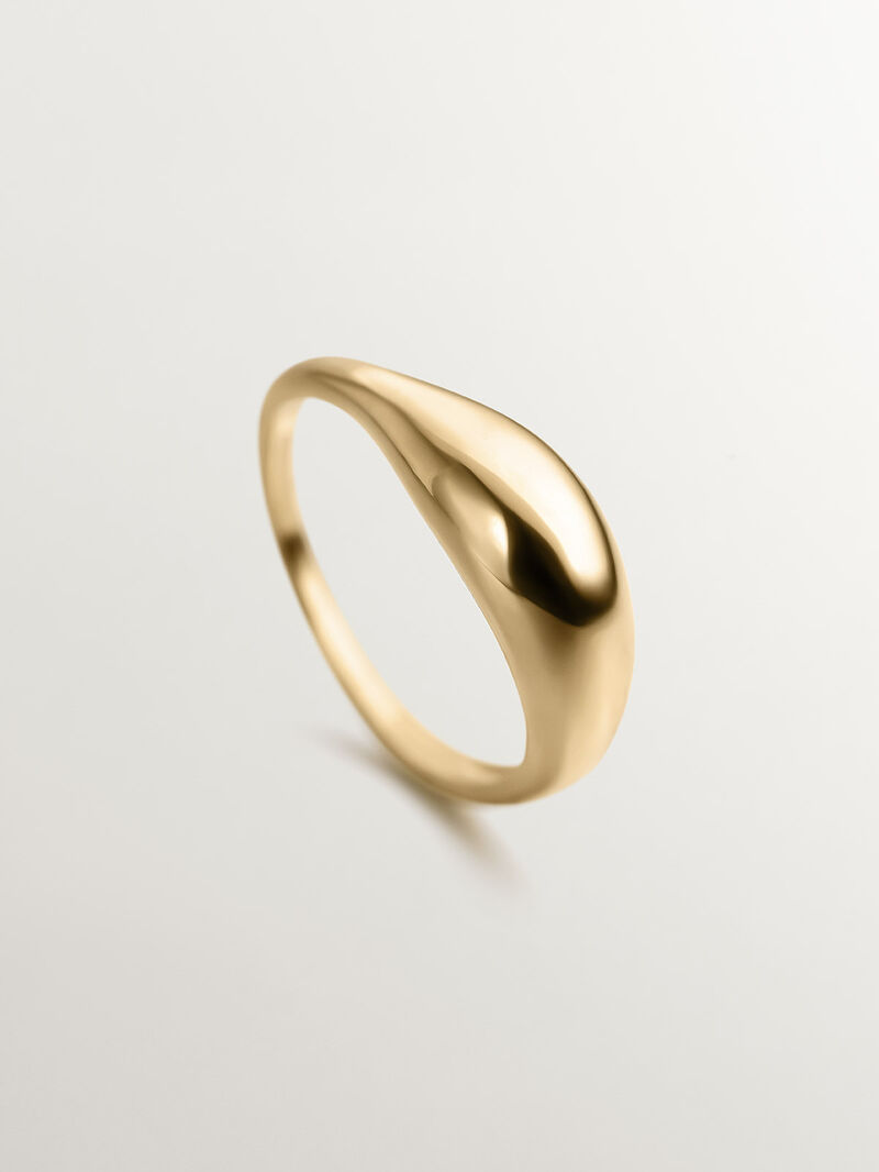 Domed silver ring 925 coated in 18K yellow gold image number 4