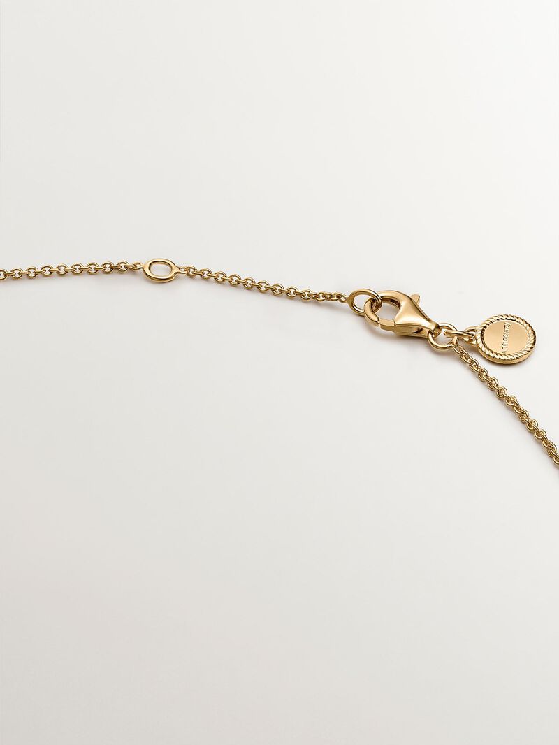 925 Silver necklace bathed in 18K yellow gold with bamboo texture image number 6
