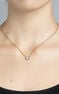 Rose gold plated chaton round quartz necklace , J00966-03-GQ
