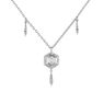Gray diamond hexagonal motif silver necklace , J04811-01-WT-GD