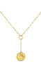 Gold plated heptagonal coin pendant , J03593-02