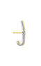 Grimpeur d’oreille à l’unité droit en or jaune et blanc 18 K avec des diamants , J05308-09-H-R-I2
