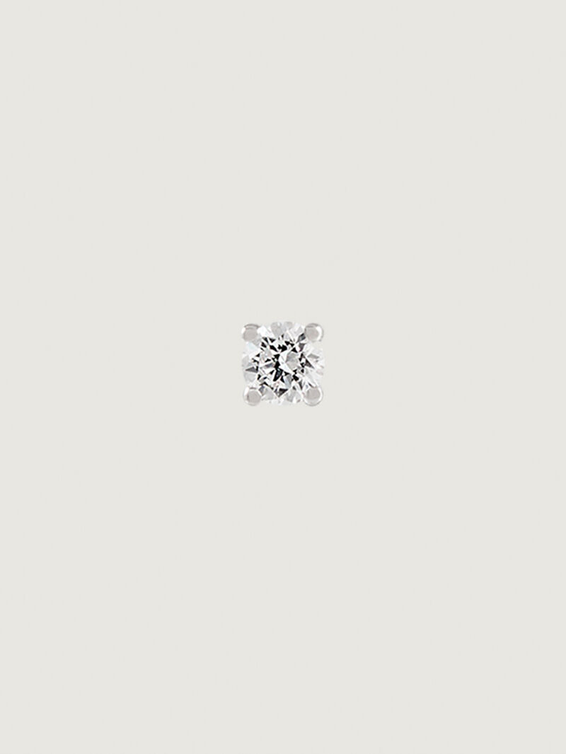 Individual white gold earring with 0.05cts diamond image number 0