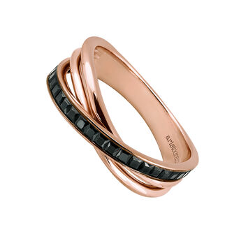 Small rose gold plated multi-band ring , J03660-03-BSN,hi-res