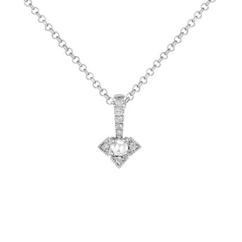 Silver gemstone vintage triangular necklace , J03802-01-WT-GD, mainproduct