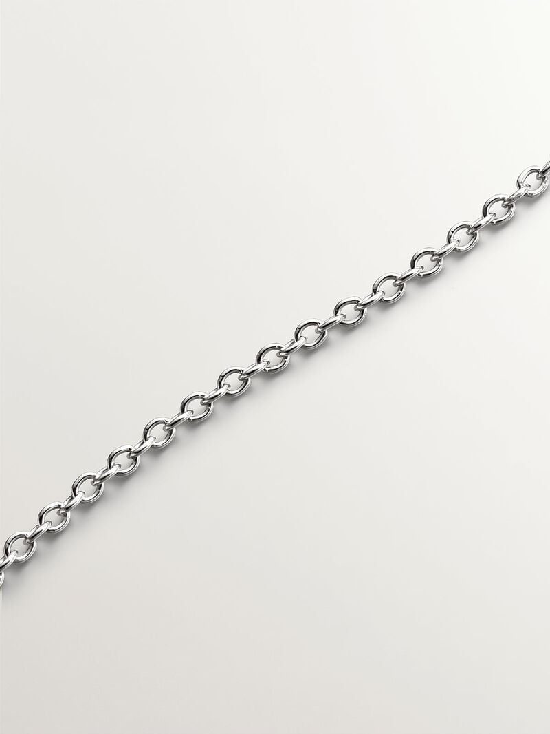 925 Silver Pendant with white topaz and border of white sapphires. image number 4