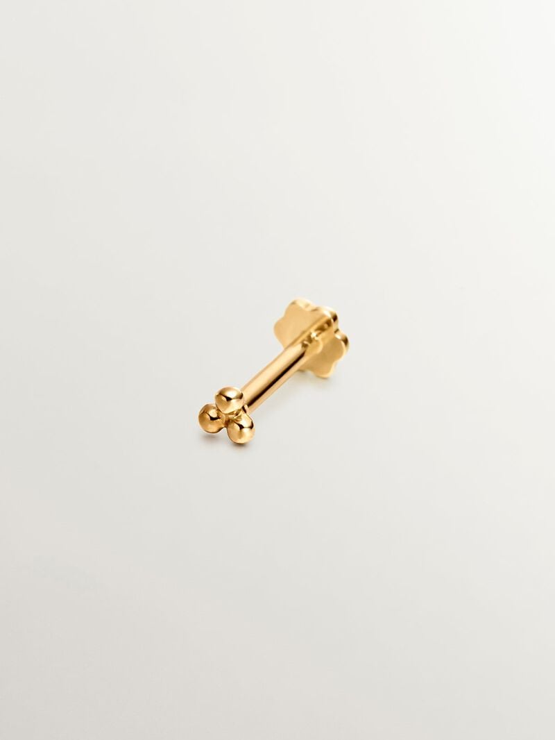 18K yellow gold piercing with triple bead image number 1