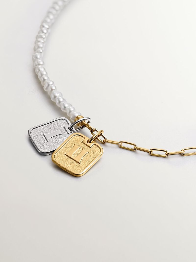 925 silver link bracelet in 18k yellow gold bathed image number 2
