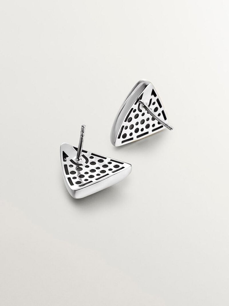 925 silver earrings with triangular shape image number 6