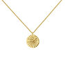 Gold plated snake medallion necklace, J04933-02