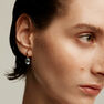 Medium rose gold plated hoop earrings with topaz , J03810-03-SKY