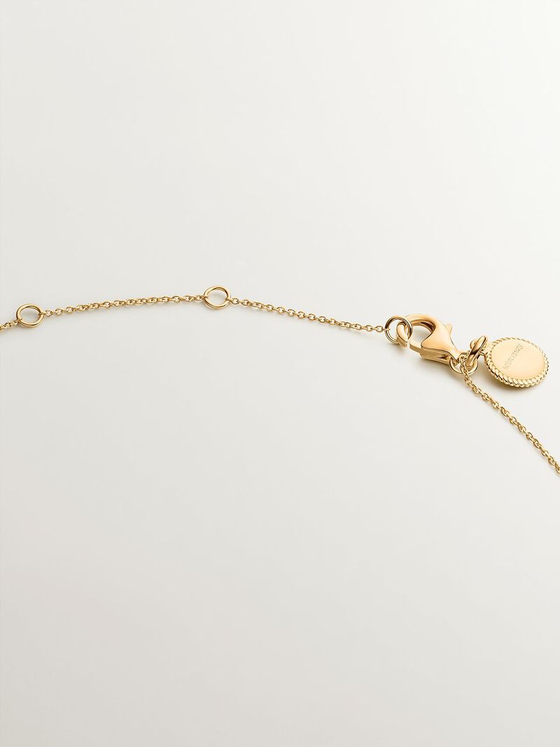 925 Silver necklace coated in 18K yellow gold with rhodolites and topazes. image number 5