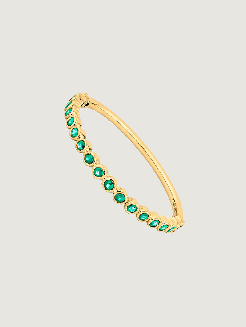 9K Yellow Gold Ring with Emeralds image number 0