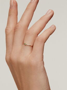 9K gold emerald solitaire ring , J04068-02-EM, mainproduct