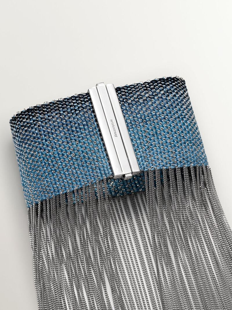 925 silver and silk mesh bracelet image number 3